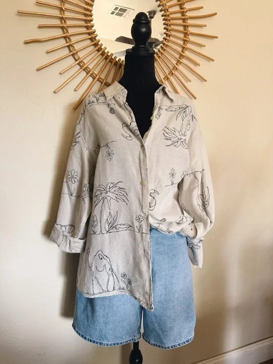 Vintage Desert Linen Top - Picture 1 of 6